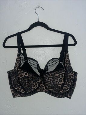 NEW in Bag Matilda Leopard Print Underwire Supportive Bra REMOVABLE Chest Strap